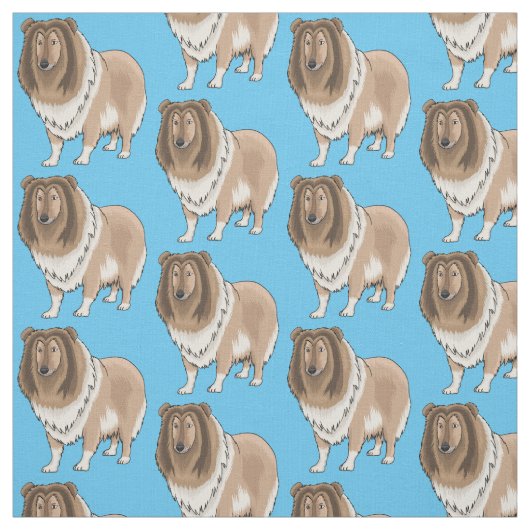 Rough Collie Cartoon Illustration Stoff (Muster)