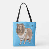 Rough Collie Cartoon Illustration Tasche (Rückseite)