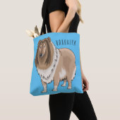 Rough Collie Cartoon Illustration Tasche (Von Nahem)