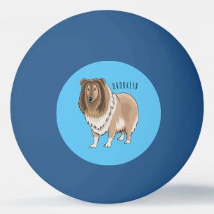 Rough Collie Cartoon Illustration Tischtennisball