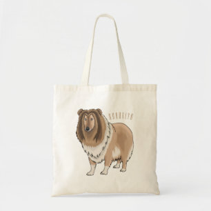 Rough Collie Cartoon Illustration Tragetasche