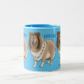 Rough Collie Cartoon Illustration Zweifarbige Tasse (Mittel)