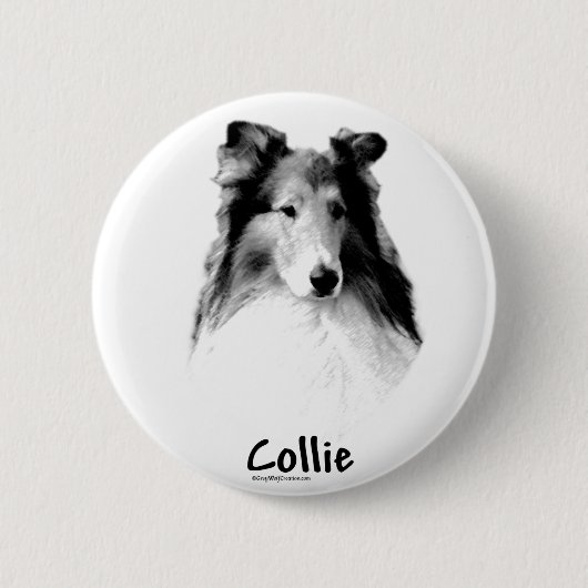 Rough Collie Charcoal Button (Vorderseite)