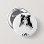 Rough Collie Charcoal Button (Vorne & Hinten)