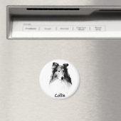 Rough Collie Charcoal Magnet (In Situ (Geschirrspüler))
