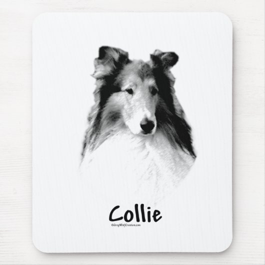 Rough Collie Charcoal Mousepad (Vorne)