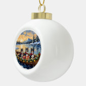 Rough Collie Christmas Boat Holiday Keramik Kugel-Ornament (Rechts)