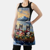 Rough Collie Christmas Boat Holiday Schürze (InSitu)