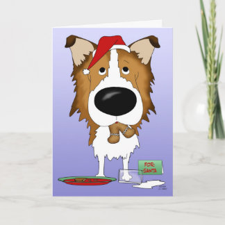 Rough Collie Christmas Feiertagskarte