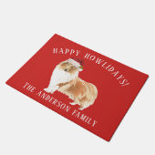 Rough Collie Christmas Fußmatte (Schrägansicht)