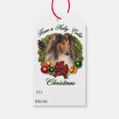 Rough Collie Christmas Geschenkanhänger (Vorderseite)