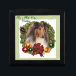 Rough Collie Christmas Geschenkbox<br><div class="desc">Schöne Weihnachtsfeiertage rares Collie Art Design macht ein schönes Weihnachtsgeschenk. Schön,  Weihnachten zu genießen!</div>