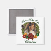 Rough Collie Christmas Geschenke Magnet (Vorderseite/Rückseite)