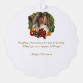 Rough Collie Christmas Geschenke Ornament Karte (Rückseite)