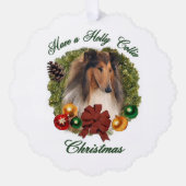 Rough Collie Christmas Geschenke Ornament Karte (Vorderseite)