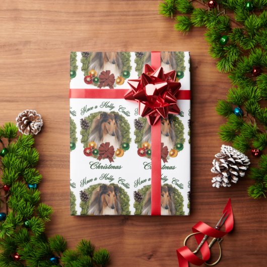 Rough Collie Christmas Geschenkpapier (Feiertagsgeschenk)