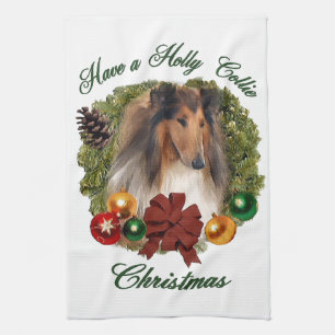Rough Collie Christmas Handtuch