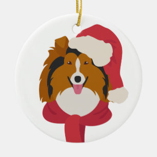 Rough Collie Christmas Ornament