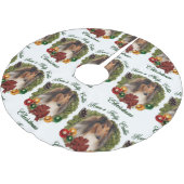 Rough Collie Christmas Polyester Weihnachtsbaumdecke (Schrägansicht)