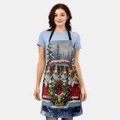 Rough Collie Christmas Red Truck Holiday Schürze (Getragen)