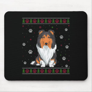 Rough Collie Christmas Sweater Xmas Haustier Hund Mousepad