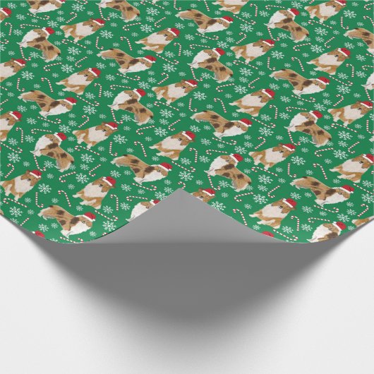 Rough Collie Christmas Wrapper Geschenkpapier (Ecke)
