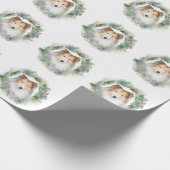 Rough Collie Christmas Wreath Geschenkpapier (Ecke)