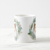 Rough Collie Christmas Wreath Kaffeetasse (Mittel)