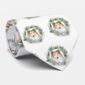 Rough Collie Christmas Wreath Krawatte (Gerollt)