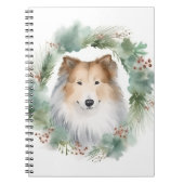 Rough Collie Christmas Wreath Notizblock (Vorderseite)