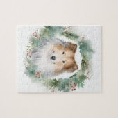 Rough Collie Christmas Wreath Puzzle (Horizontal)