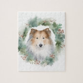 Rough Collie Christmas Wreath Puzzle (Vertikal)