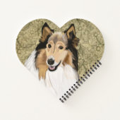 Rough Collie, Collie-Portrait, lang haarig Notizblock (Rückseite)
