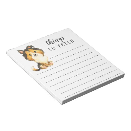 Rough Collie Dinge zu holen Notizblock (angewinkelt)