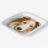 Rough Collie Dog 3D Inspiriert Pappteller (Gewinkelt)