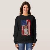 Rough Collie Dog American Flag Patriotic 4. Sweatshirt (Vorne ganz)