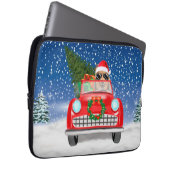 Rough Collie Dog Autofahren Auto in Schnee Weihnac Laptopschutzhülle (Vorne Rechts)