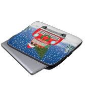 Rough Collie Dog Autofahren Auto in Schnee Weihnac Laptopschutzhülle (Vorne Knopf)