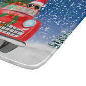 Rough Collie Dog Autofahren Auto in Schnee Weihnac Schneidebrett (Ecke)