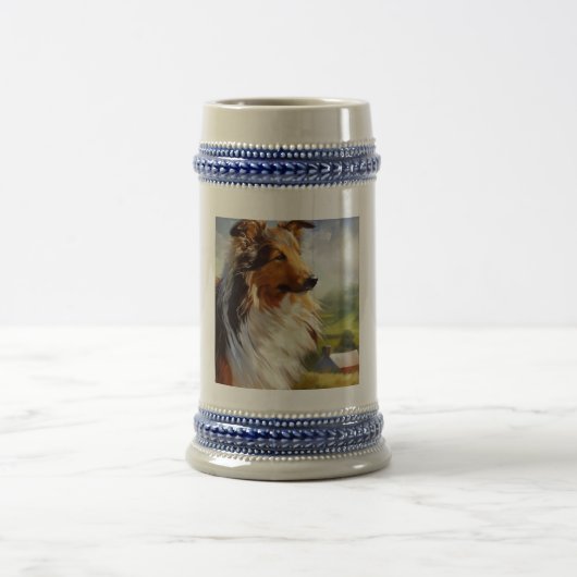 Rough Collie Dog Bierglas (Mittel)