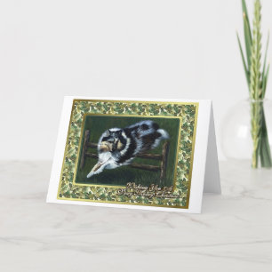 Rough Collie Dog Blank Christmas Card Feiertagskarte