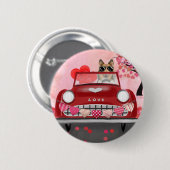 Rough Collie Dog Car mit Herzvalentiner Button (Vorne & Hinten)