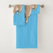 Rough collie dog cartoon illustration badhandtuch set (Insitu)