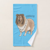 Rough collie dog cartoon illustration badhandtuch set (Handtuch)