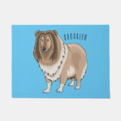 Rough collie dog cartoon illustration fußmatte (Vorderseite)