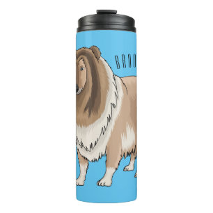 Rough collie dog cartoon illustration  thermosbecher