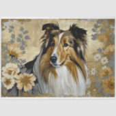 Rough Collie Dog Decoupage Seidenpapier (Vorderseite)