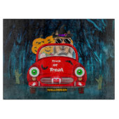 Rough Collie Dog Driving Car Beängstigend Hallowee Schneidebrett (Vorderseite)