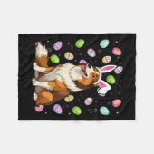 Rough Collie Dog Easter Egg Hunt Bunny Ohr Ostern Fleecedecke (Vorderseite (Horizontal))