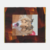 Rough Collie Dog Fleecedecke (Vorderseite (Horizontal))